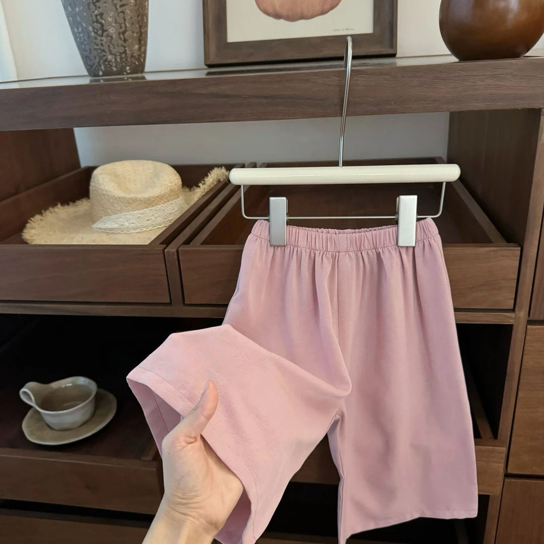 【Sweet Little Chef】Drunk Peach Blossom!Baby Girl New Chinese Style Pink Jacquard Cheongsam Straight Pants Fashionable Set