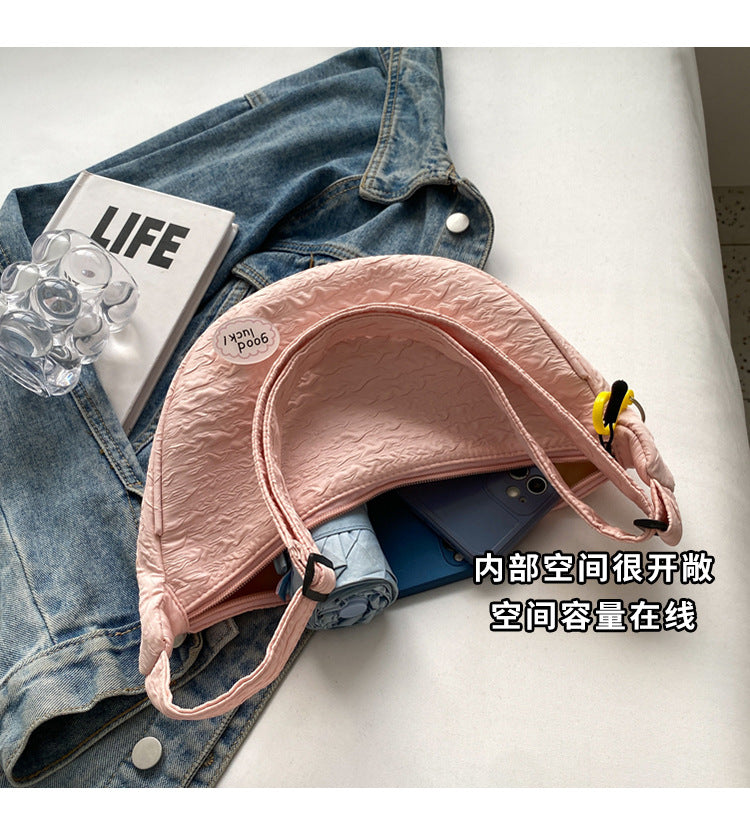 Cute and Versatile Niche Canvas Small Bag for Women2023New Women's Bag Korean Version Crossbody Bag Fashion Single Shoulder Dumpling Bag
