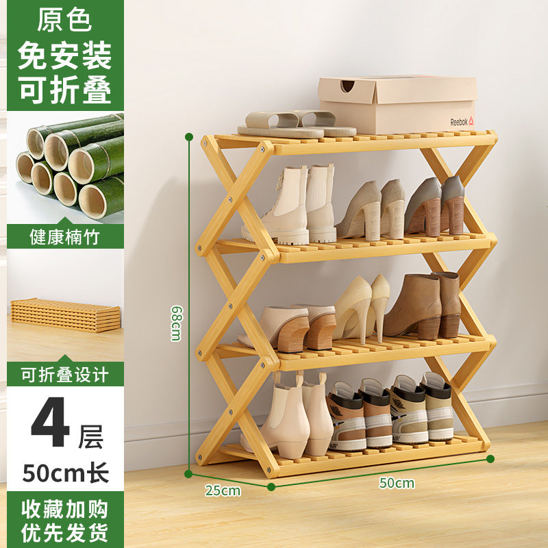 Shoe Rack Multi-layer Household Folding Doorway Storage Shoe Rack Dormitory Space-saving Simple Layered Partition Shoe Rack