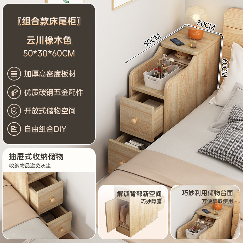 Narrow Bedside Cabinet Bed End Cabinet Wall-Mounted Long Storage Cabinet Shelf Simple Bedroom Gap Bedside Storage Narrow Cabinet
