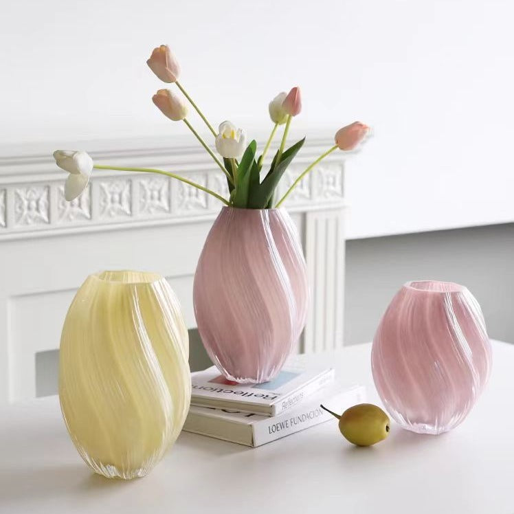 ins European Style Minimalist Niche Creative Light Luxury High-End Dining Table Living Room Decoration Hydroponic Flower Arrangement Glass Vase