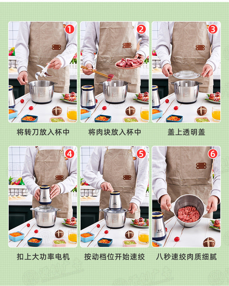 Home Kitchen Food Processor Mixer Vegetable Mincer Meat Grinder Manufacturer Supply Electric Stainless Steel Food Processor