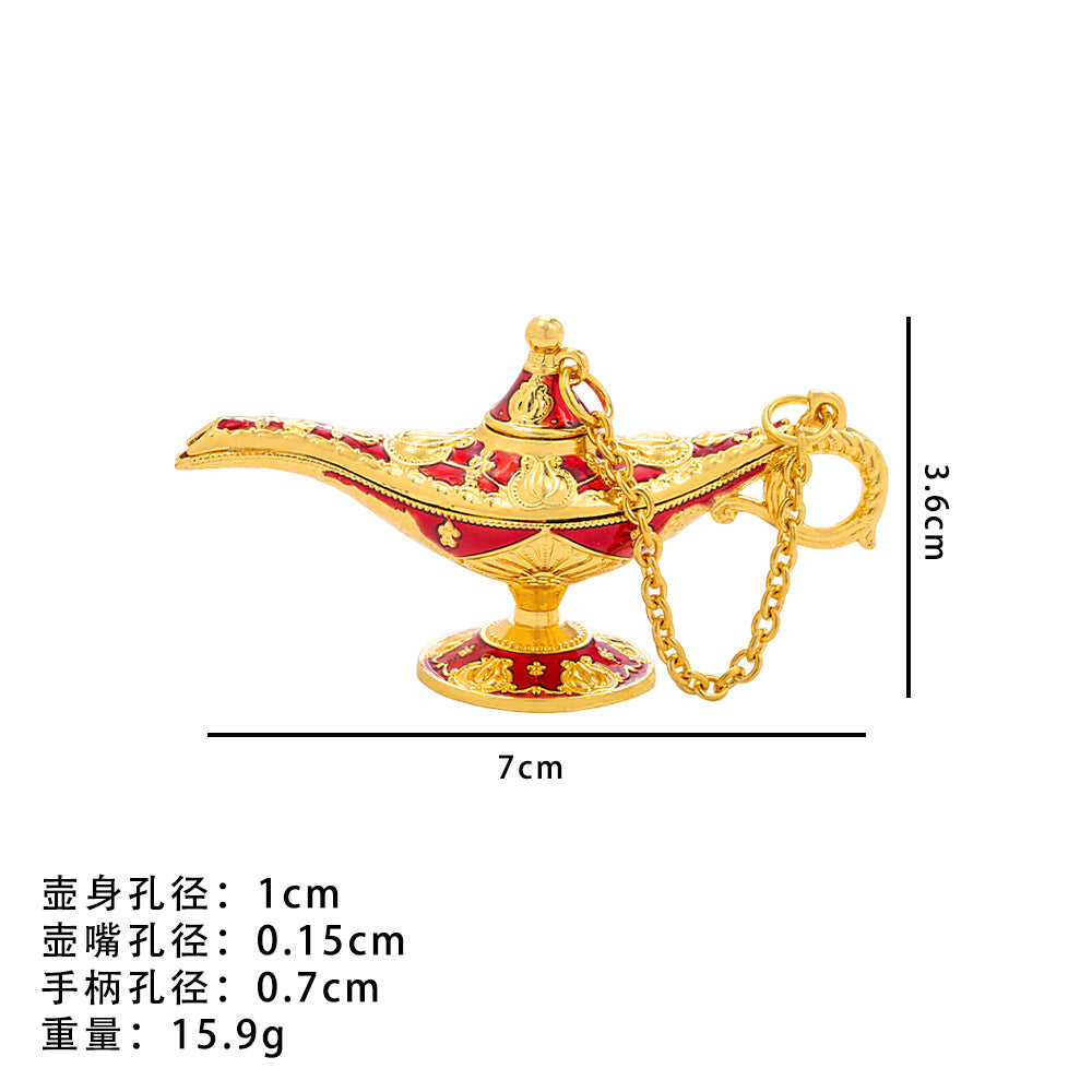 Cross-Border Hot Item Xiyin Aladdin's Magic Lamp Small Alloy Decorative Ornaments Crafts Pattern Magic Lamp