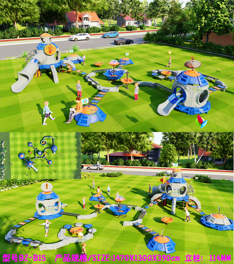 Children's Outdoor Physical Training Equipment Kindergarten Scenic Area Outdoor Space Theme Anji Game Climbing Frame Combination