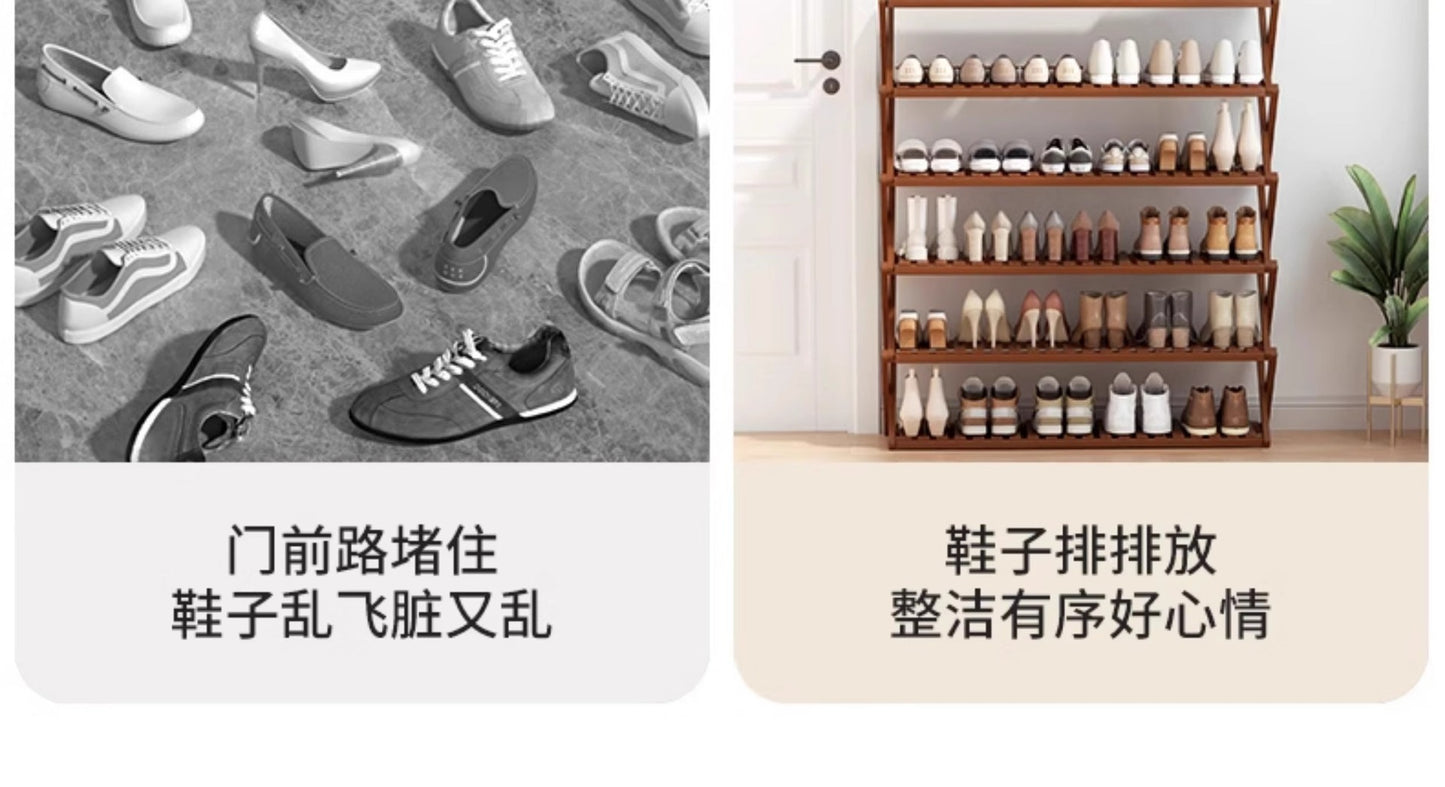 Shoe Rack Multi-layer Household Folding Doorway Storage Shoe Rack Dormitory Space-saving Simple Layered Partition Shoe Rack