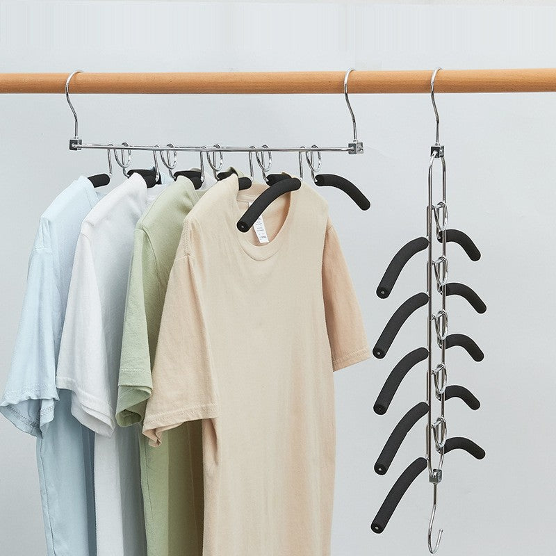 Multifunctional Multi-layer Folding Hanger for Home Dormitory Storage, Clothes and Pants Rack, Wardrobe Pants Rack with Special Hooks