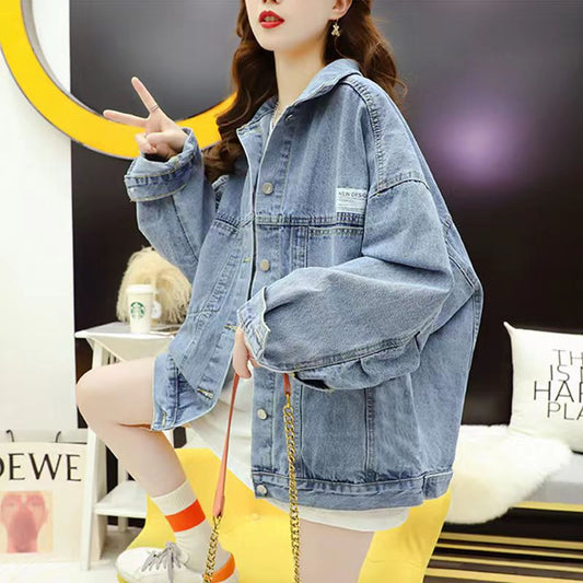 Spring and Autumn Foreign Trade Cross-Border Women's Denim Shirt Trendy Brand Korean Version Street Style Denim Top Women's Export Miscellaneous Denim Jacket