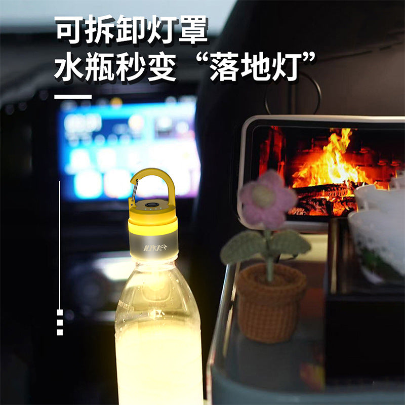 New Outdoor Camping Atmosphere Light Multi-Functional Bottle Light Floor Lamp Multi-Functional Hook Light Emergency Light