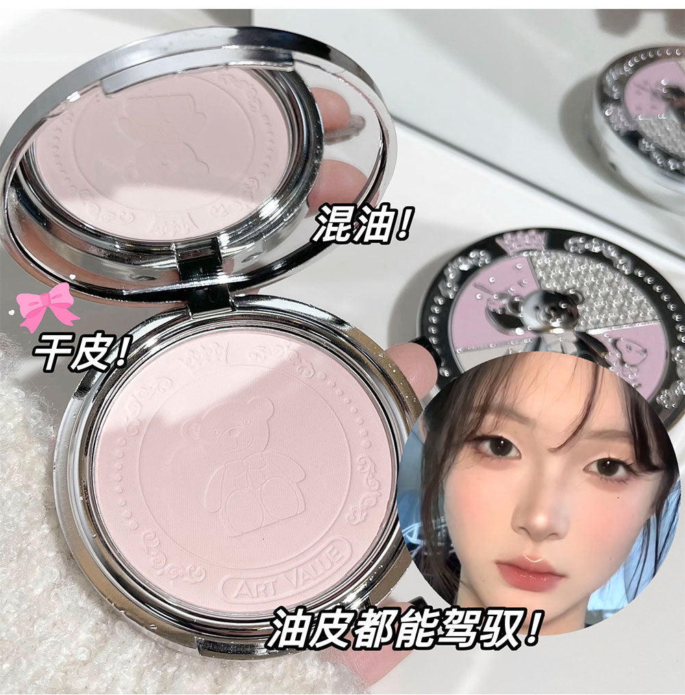 ART VALUE Bear Knight Soft Focus Powder Setting Powder Oil Control Long-lasting Waterproof Sweatproof Mom's Good Skin A44