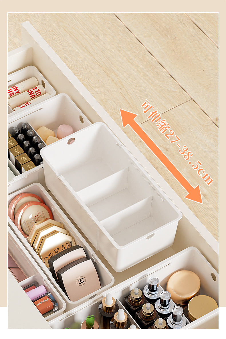 Drawer Storage Box Expandable Cabinet Divider Box Kitchen Tableware Desktop Cosmetics Miscellaneous Organizer Box