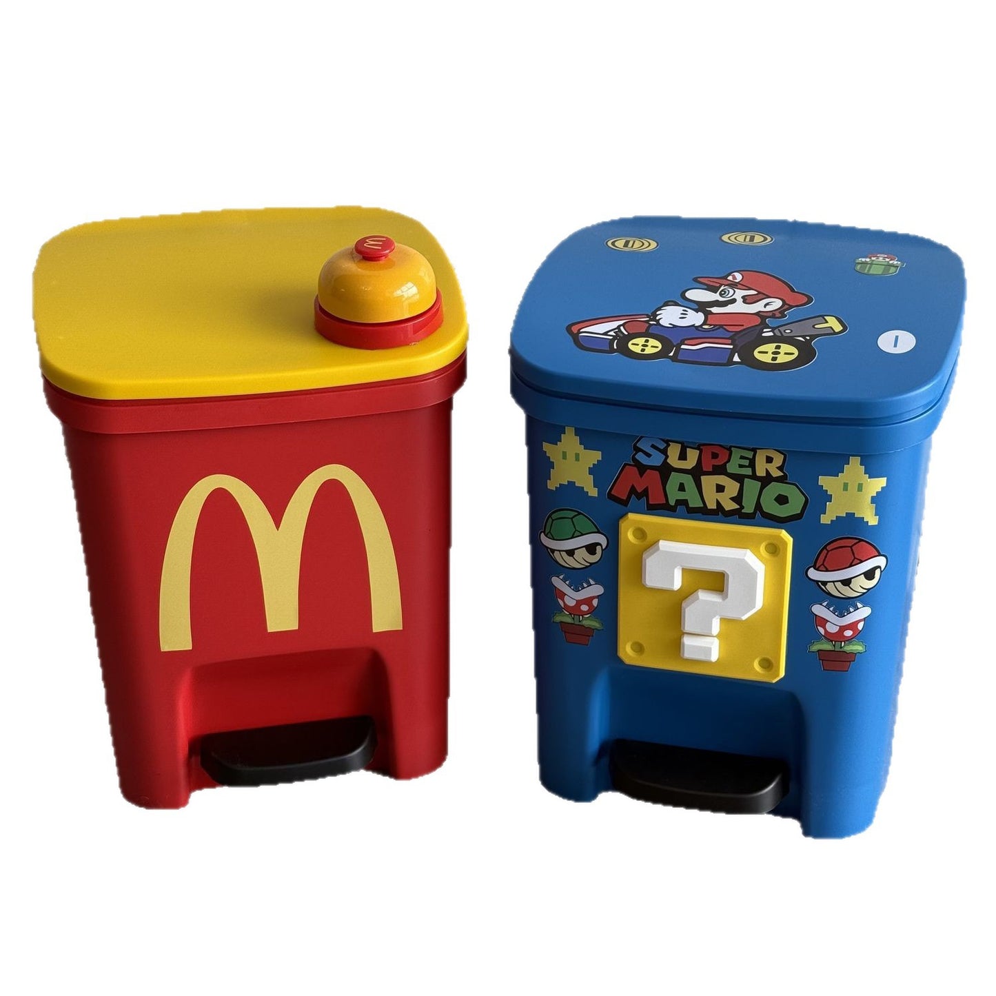 Mario Trash Can for Home Living Room Cute Cartoon Anime Large Capacity Personality Internet Celebrity Thickened Pedal Trash Basket