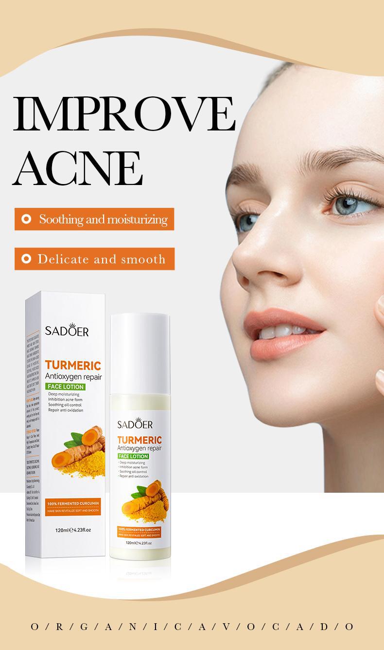 Full English Turmeric Skincare Set SADOER Cleansing, moisturizing, hydrating five-piece set for cross-border foreign trade wholesale