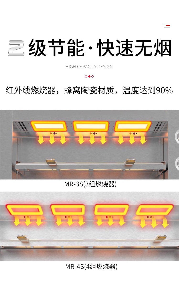 Anpai New Model MR-3S 4S Commercial Gas Steak Noodle Stove Electric Oven Lifting Japanese Stainless Steel Grill