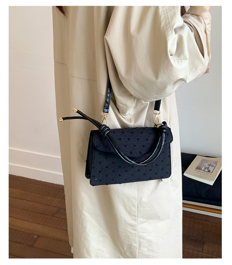 Simple Solid Color Trendy Fashionable Handbag2025Summer New Casual Elegant Single Shoulder Crossbody Small Square Bag for Women
