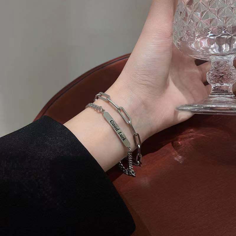 Korean Versatile Pearl Bracelet for Women ins Niche Style High-End Titanium Steel Bracelet Couple Bracelets Wholesale