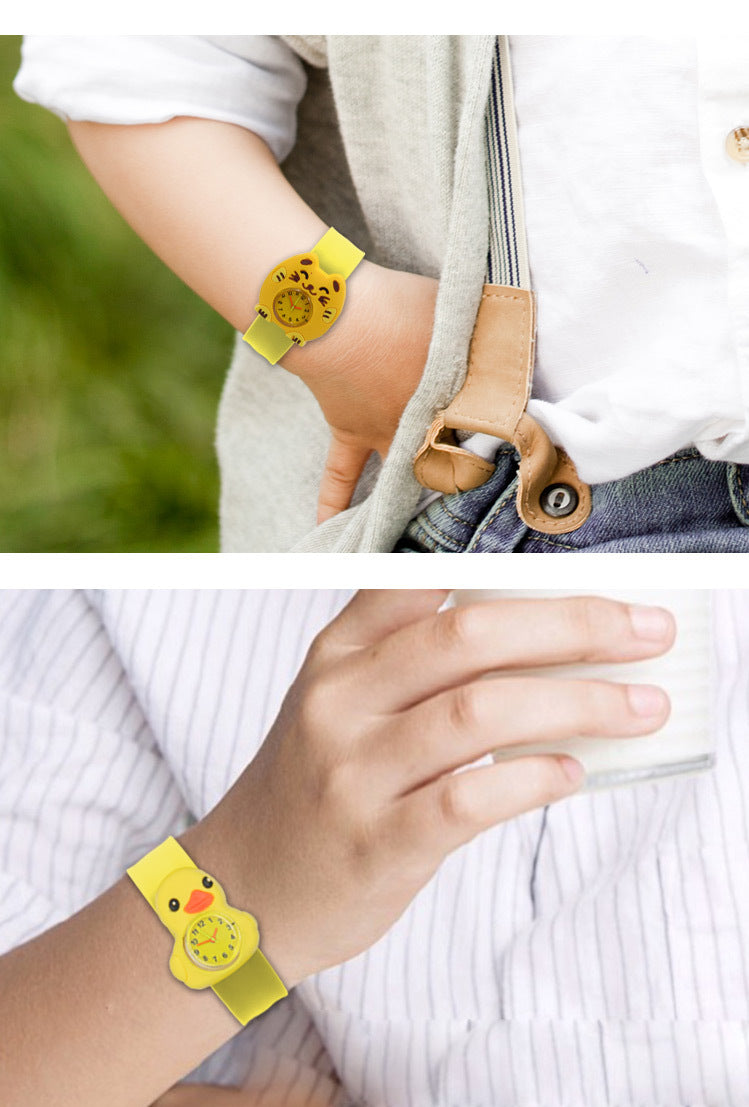 Children's Watch Cartoon Pat Watch Kindergarten Elementary School Silicone Toy Pat Circle Anime Peppa Pig Electronic Watch