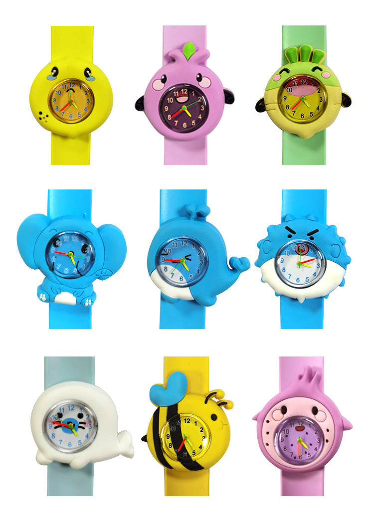 Children's Watch Cartoon Pat Watch Kindergarten Elementary School Silicone Toy Pat Circle Anime Peppa Pig Electronic Watch