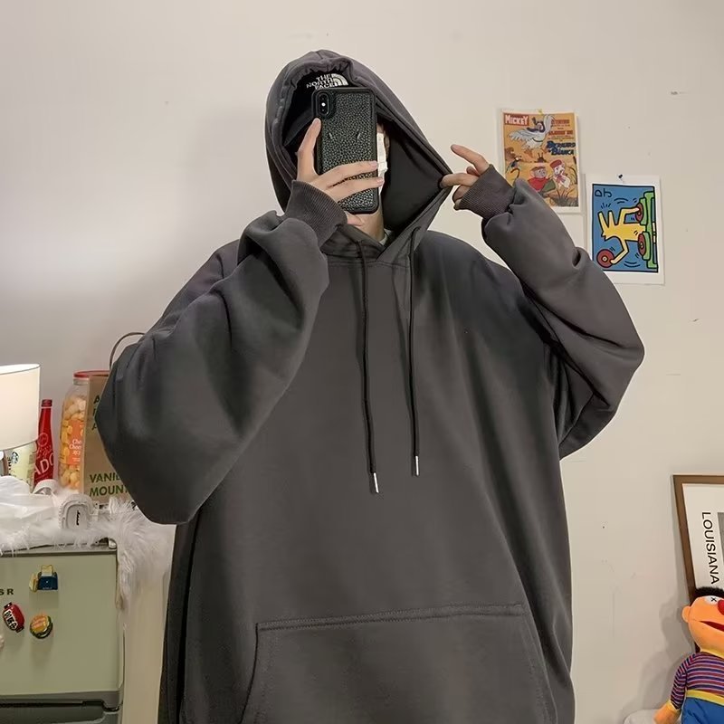 Fashionable Versatile Hooded Sweatshirt for Men Autumn Wear2024New Loose Fleece-Lined Versatile Casual Cardigan Couple Jacket