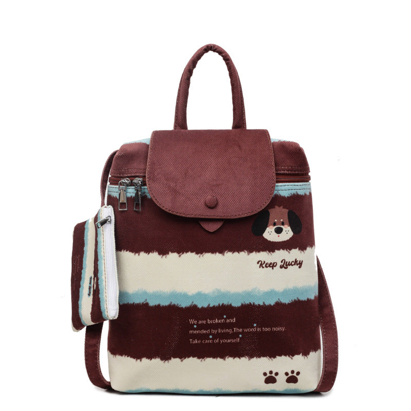 Korean Style Cute College Style Cartoon Handheld Bucket Bag for Women2025New leopard print backpack for class and commuting http://detail.1688.com/offer/960620063545.html