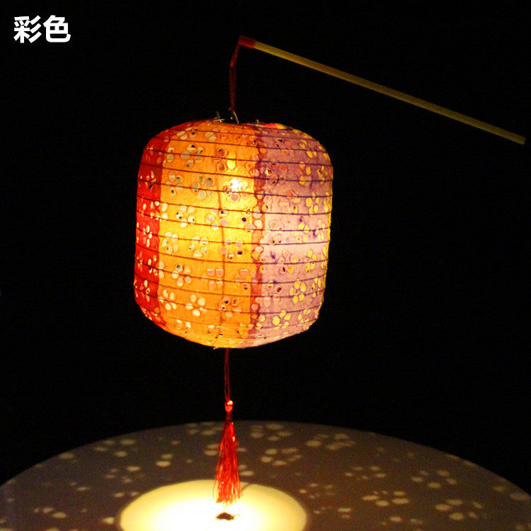 Children's Dance Lantern Festival Stall Handheld Glowing Winter Melon Hollow Paper Lantern Hanfu Photography Prop Ancient Style Lantern