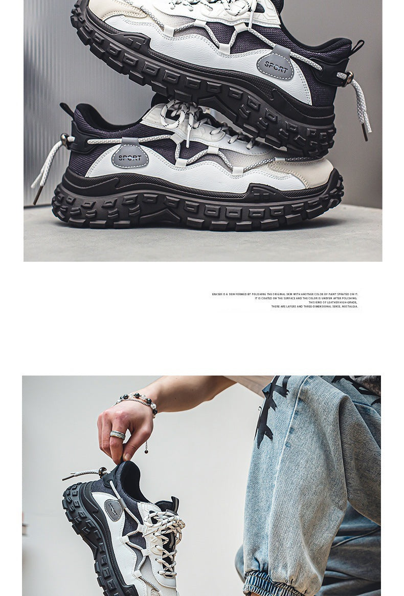 Hot-Selling Men's Shoes Spring Summer Breathable Mesh Shoes Versatile Men's Sports Sneakers Casual Running Thick-Soled Tire Dad Shoes