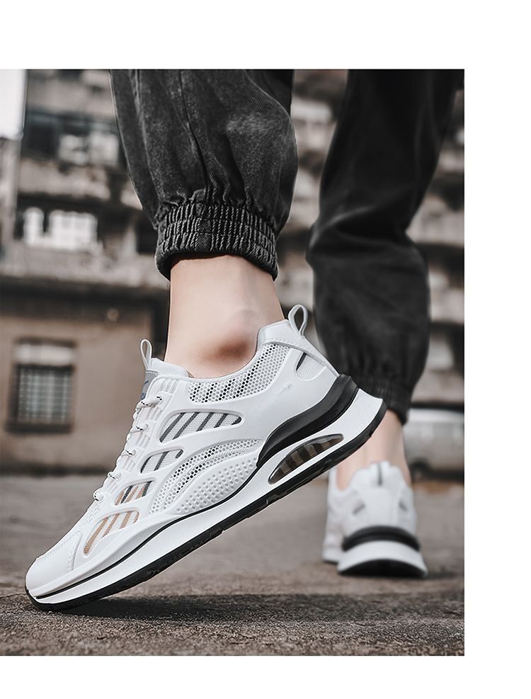 2024Spring Youth New Trend Men's Shoes Korean Style Breathable Versatile White Sneakers Running Student Casual Sports Shoes