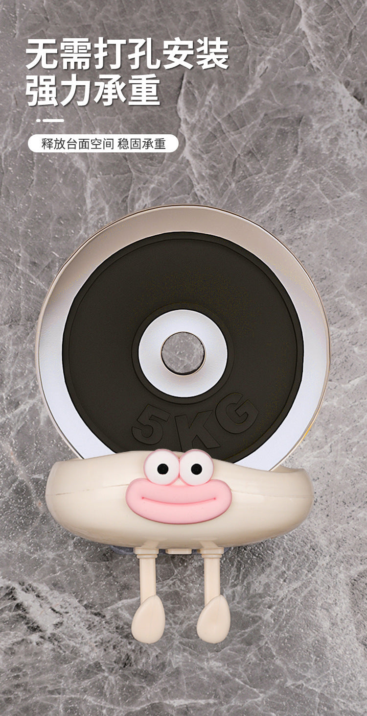 Cream Cloud Soap Holder Home Wall-Mounted No-Drill Soap Box Bathroom Draining Cream White Cloud Soap Holder