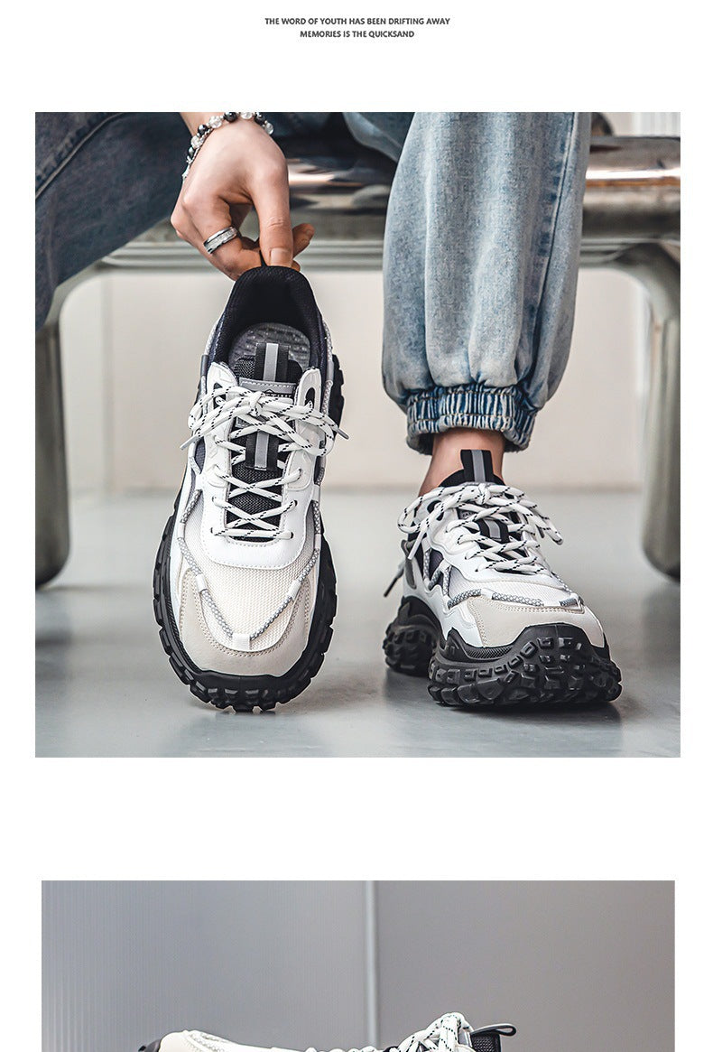 Hot-Selling Men's Shoes Spring Summer Breathable Mesh Shoes Versatile Men's Sports Sneakers Casual Running Thick-Soled Tire Dad Shoes