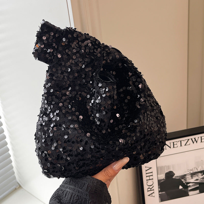 Fashion New Trendy Bag Niche Design Sequin Underarm Bag Trendy Niche Style High-End Single Shoulder Handbag