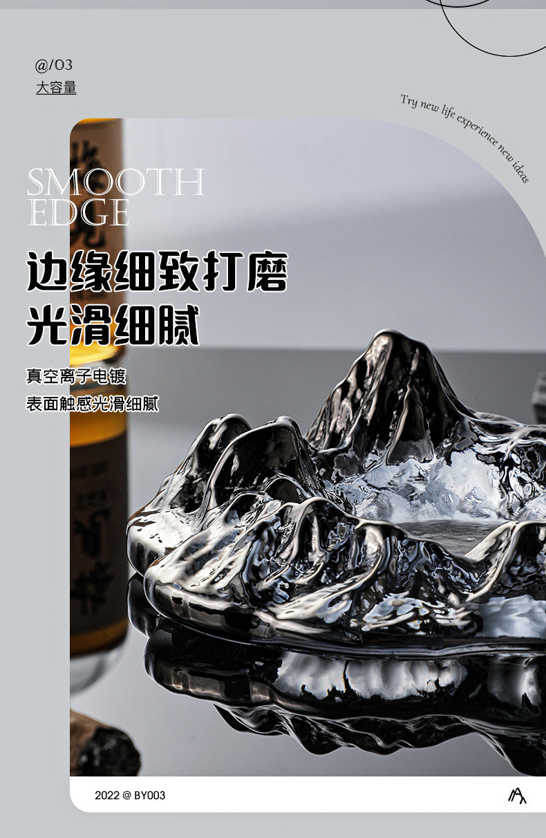 Internet Celebrity Light Luxury Iceberg Ashtray Home Coffee Table Cigar Ashtray Nordic Office Desktop Ornament Decoration Anti-Fly Ash