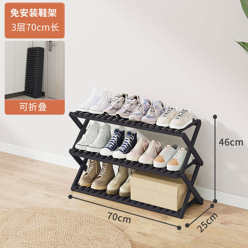 Shoe Rack Multi-layer Household Folding Doorway Storage Shoe Rack Dormitory Space-saving Simple Layered Partition Shoe Rack