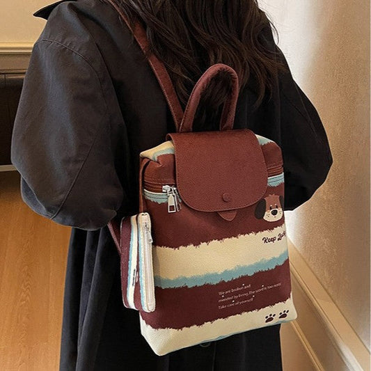 Korean Style Cute College Style Cartoon Handheld Bucket Bag for Women2025New leopard print backpack for class and commuting http://detail.1688.com/offer/960620063545.html