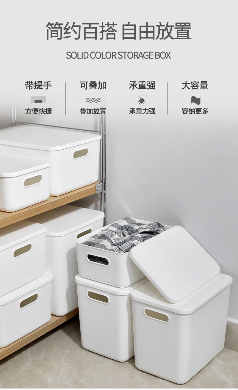 Storage Box Wholesale Storage Box Office Desktop Covered Dustproof Organizing Box Wardrobe Living Room Kitchen Storage Box