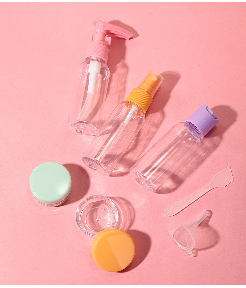 LMLTOP 7Travel Bottle Set 50ml Cosmetic Dispensing Bottle Spray Bottle Press Bottle Cream Box SY760