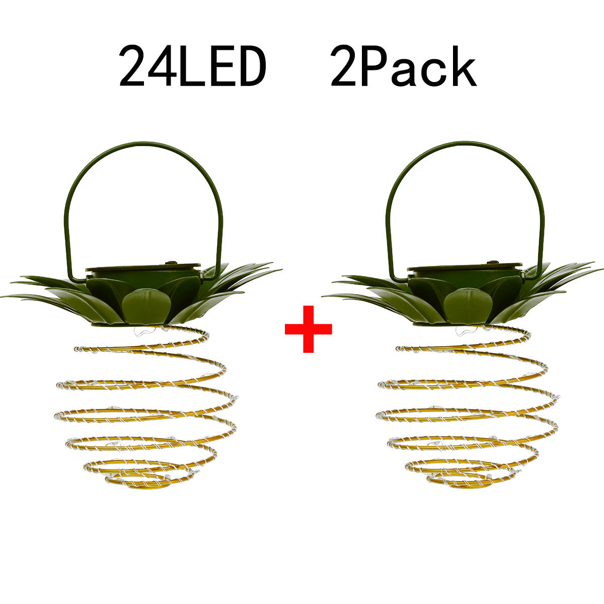 Cross-border hot Solar Light Pineapple Iron Lantern led Copper Wire Light String Outdoor Waterproof Garden Decoration Hanging Lamp