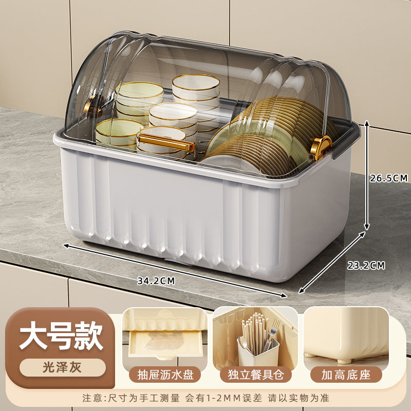 Dish Rack Storage Rack Bowl and Chopsticks Draining Rack Kitchen Bowl Plate Tableware Storage Box Countertop Bowl Storage Box for Home Use