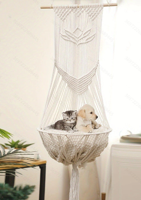 Four Seasons Mesh Cat Bed Pet Cat Bed Semi-Enclosed Cat Nest Handwoven Cotton Rope Indoor Home Supplies Wholesale