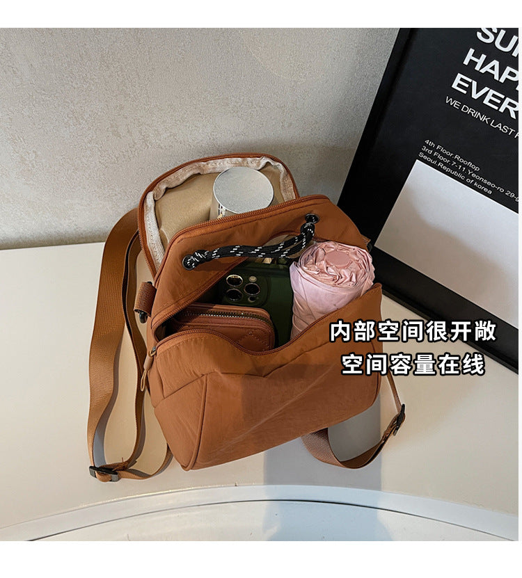 Cross-Border New Japanese Style Shell Small Backpack for Women, Commuting Versatile Crossbody Shoulder Bag, Fashionable Casual Mini Backpack