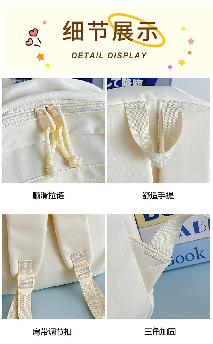 Large Capacity Backpack Women's New Fashion Simple School Bag Harajuku style solid color travel backpack for middle and high school students http://detail.1688.com/offer/967608488585.html