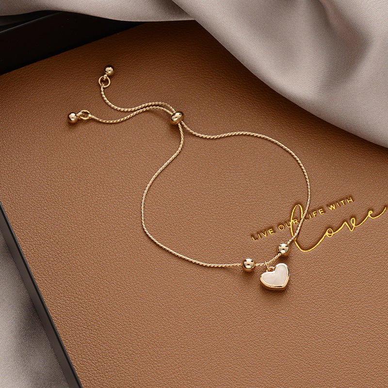 Korean Versatile Pearl Bracelet for Women ins Niche Style High-End Titanium Steel Bracelet Couple Bracelets Wholesale