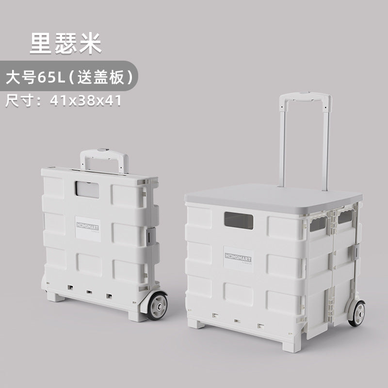 Pulling Cart for Grocery Shopping and Package Delivery, Lightweight Folding Stair Climbing Handcart with Cover
