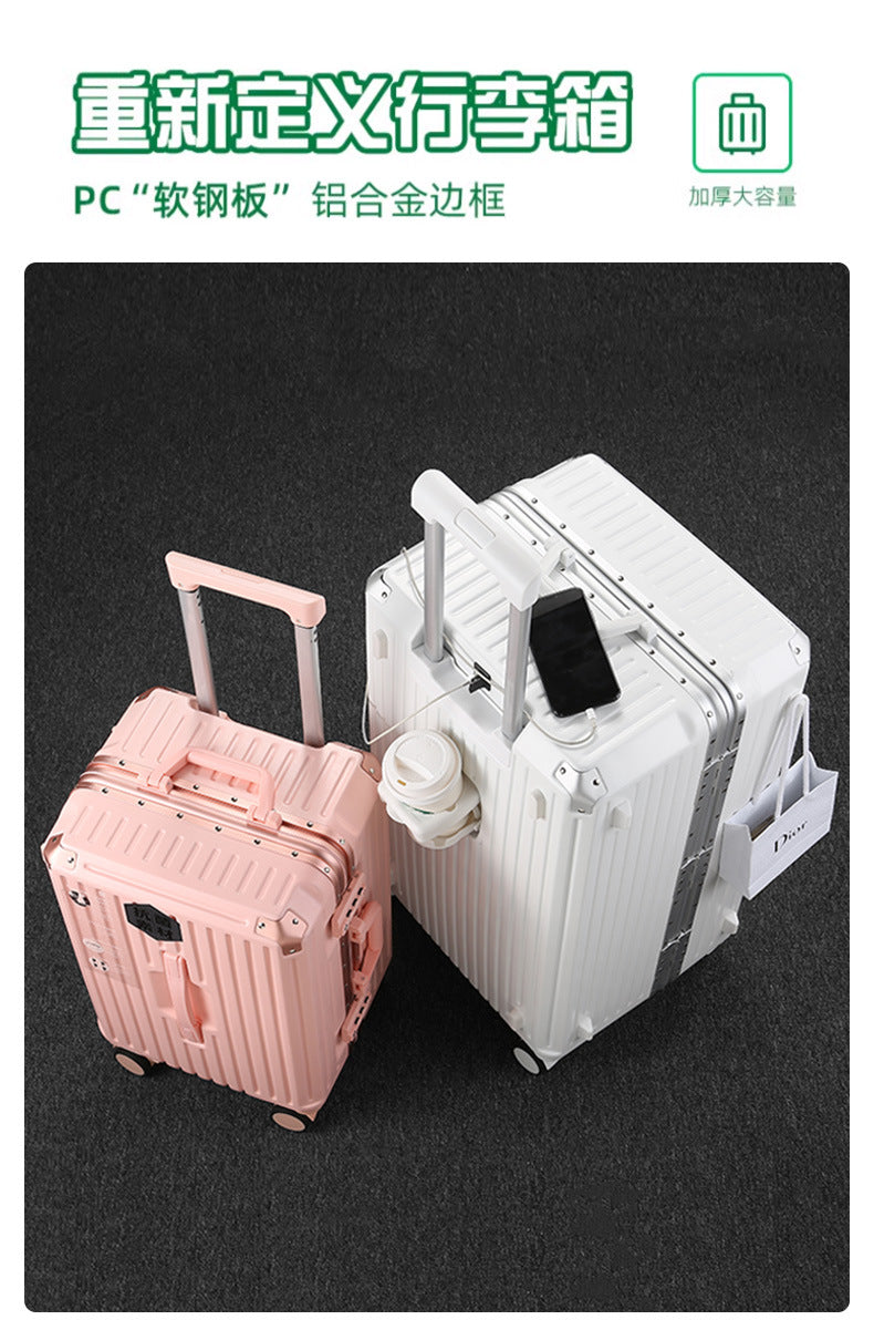 Aluminum Frame Thickened Suitcase for Women with Extra Large Capacity28Travel Abroad Password Lock Suitcase24Inch Trolley Case26Male