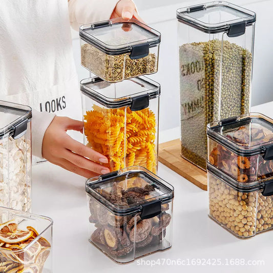 New Locking High-Quality Kitchen Storage Organizer for Grains and Cereals, Insect-Proof, Moisture-Proof, Sealed Canister, Fresh-Keeping Box