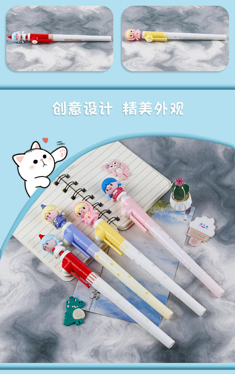 Factory Direct Sale Patrick SpongeBob SquarePants Rotating Pen Cute Gel Pen with Rotating Beads High-Value Student Stress Relief Pen