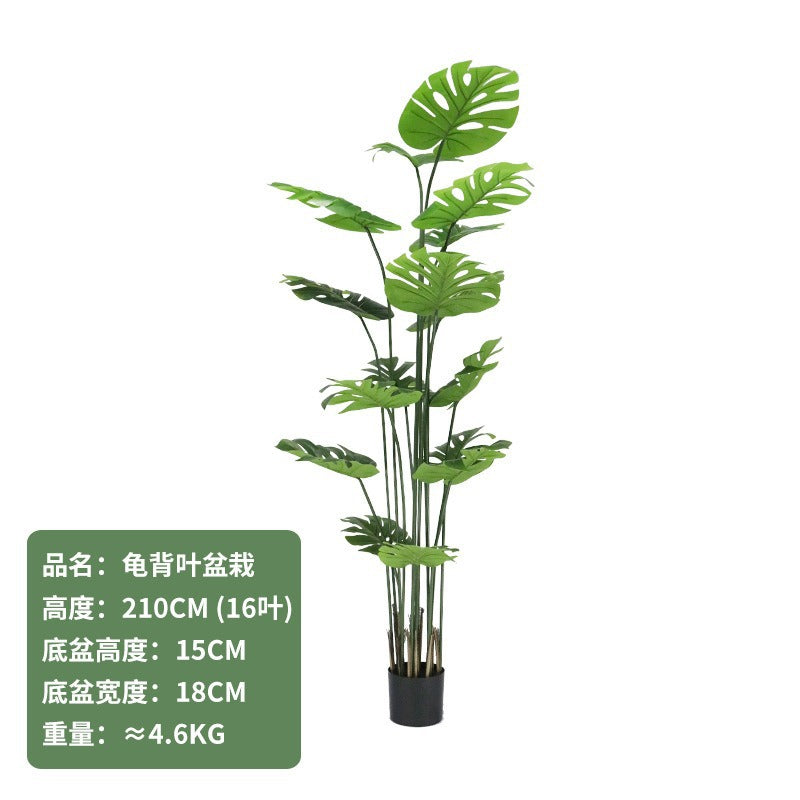 Cross-Border Nordic Large Living Room Decoration Bedroom Floor Fake Tree Bionic Traveler Banana Ficus Lyrata Potted Plant Artificial Green Plant