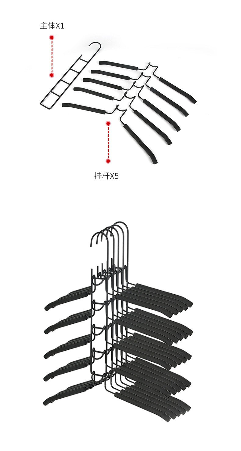 Multifunctional Multi-layer Folding Hanger for Home Dormitory Storage, Clothes and Pants Rack, Wardrobe Pants Rack with Special Hooks