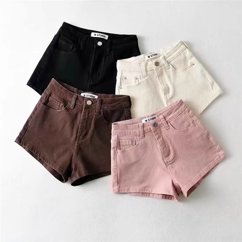 Women's Denim Shorts Summer New Korean Style Stretchy European and American Tight Hip-lifting Petite Spring Versatile Hot Pants Trend