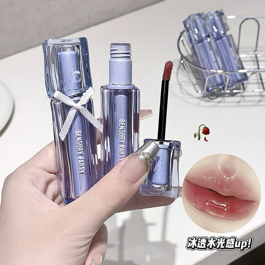 Cross-border Exclusive Hot Sale SENSORY PARTY Butterfly Soft Honey Mirror Lip Gloss Matte Finish Brightening Lip Gloss