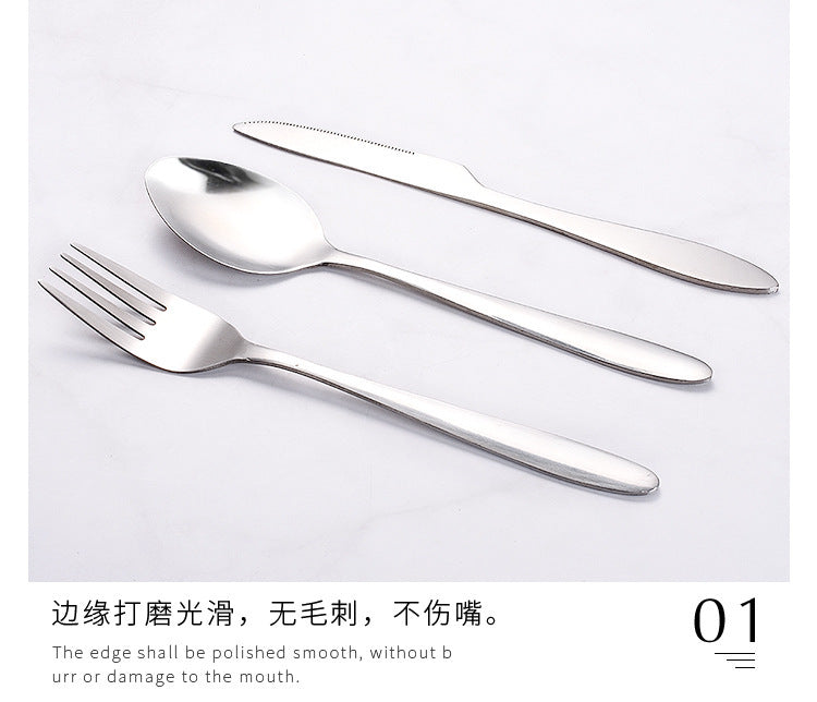 Stainless Steel Western Steak Knife Fork Spoon Cloth Bag Portable Western Cutlery Three-Piece Set Creative Gift Set Cross-Border Source