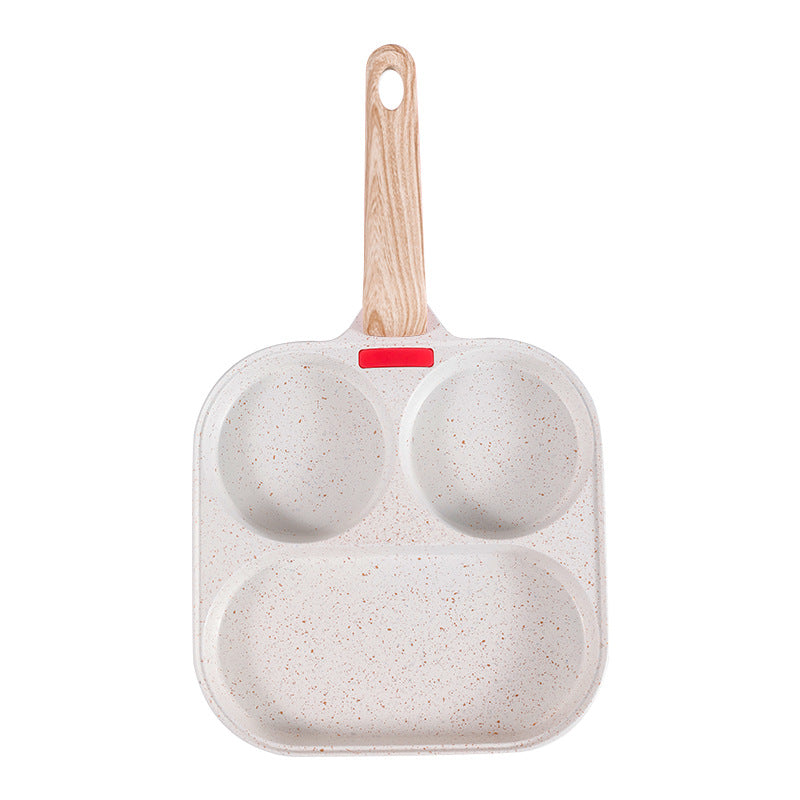 【Source Factory】Foreign Trade Hot-Selling Maifan Stone Four-Hole Egg Frying Pan 3-in-1 Non-Stick Breakfast Pan